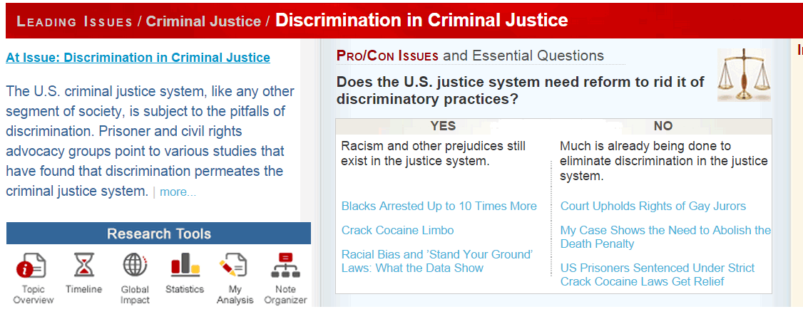 Discrimination in Criminal Justice