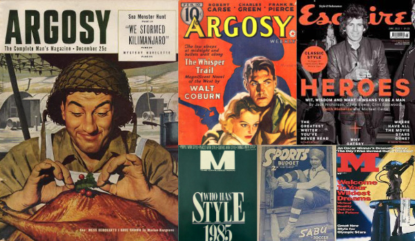 image of a series of cover images from ProQuest’s Men Magazine Archive